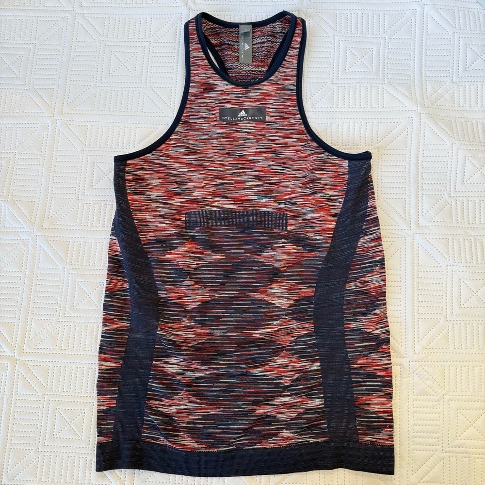Adidas By Stella McCartney Yoga Seamless Space-dye Tank Top Size L - Picture 3 of 10